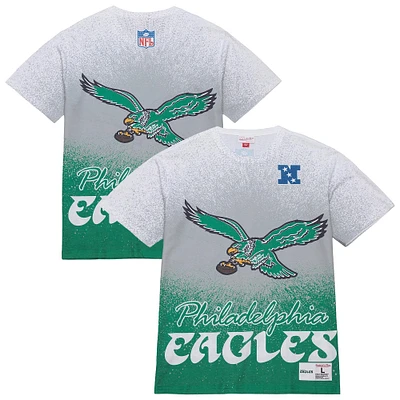 Men's Mitchell & Ness  White Philadelphia Eagles Team Burst Vintage Logo T-Shirt