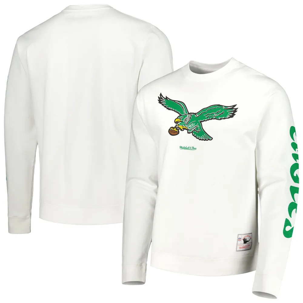 Men's Mitchell & Ness Black Philadelphia Eagles All Over 2.0 Pullover Sweatshirt