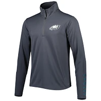 Men's MSX by Michael Strahan Charcoal Philadelphia Eagles Half-Zip Hoodie