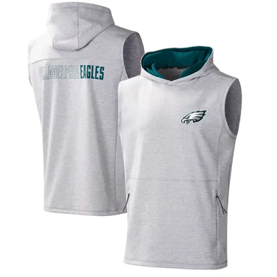 Men's Philadelphia Eagles Nike Heather Black Sleeveless Pullover Hoodie