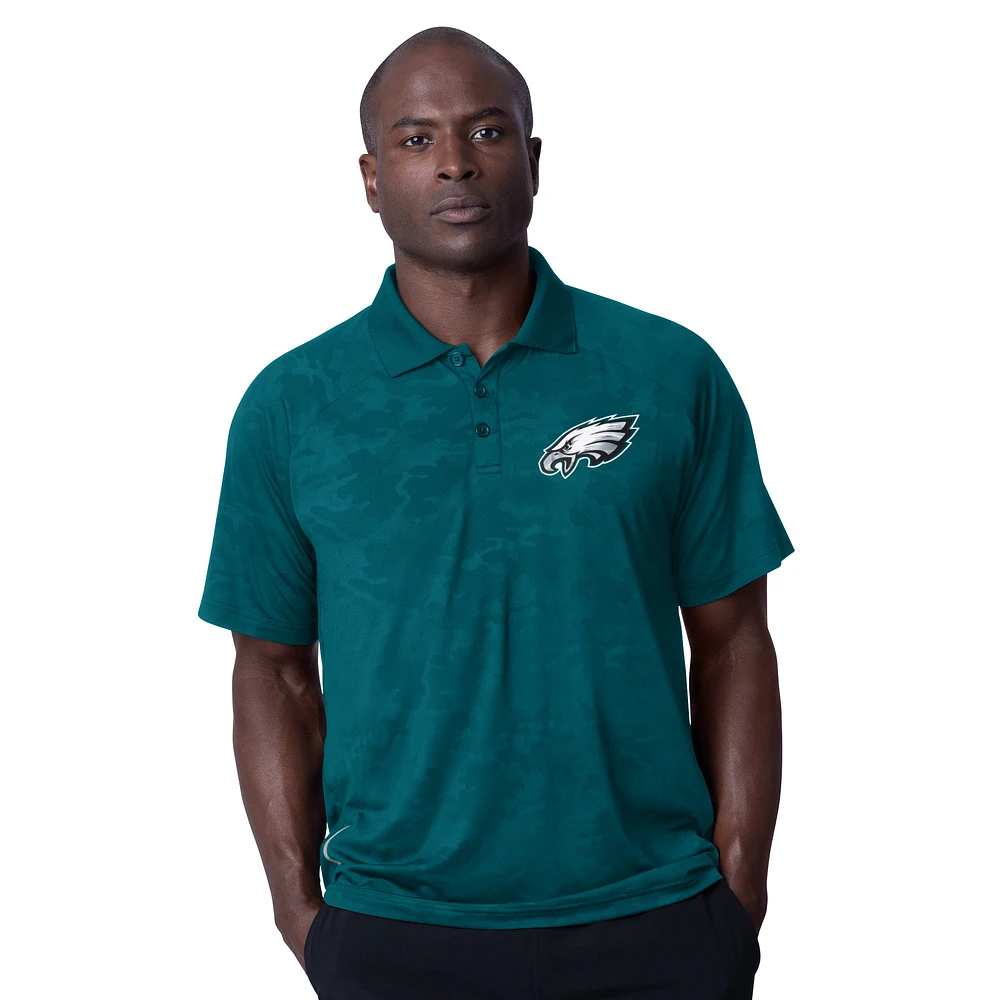 Men's MSX by Michael Strahan Midnight Green Philadelphia Eagles Baseline Raglan Polo