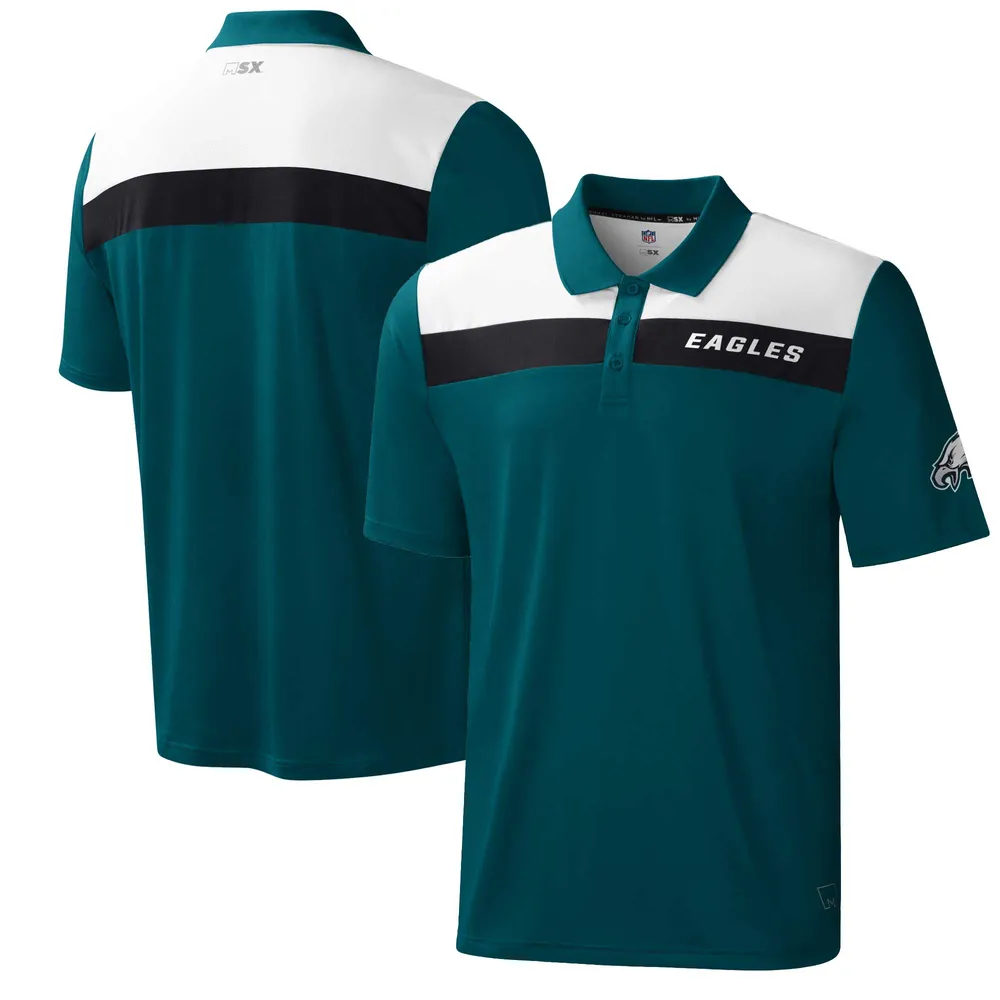 Lids Philadelphia Eagles MSX by Michael Strahan Warrior Color Blocked Polo  - Midnight Green