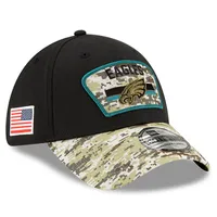 Casquette flex 39THIRTY pour homme New Era Philadelphia Eagles 2021 Salute To Service, noir/camouflage