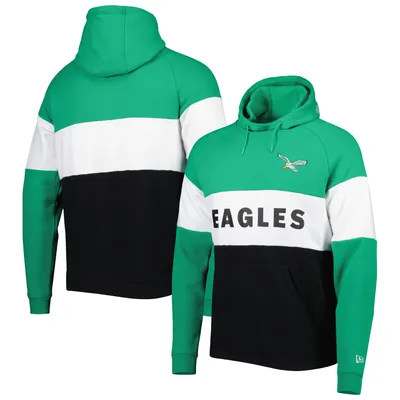 Men's New Era Midnight Green Philadelphia Eagles Current Raglan Long Sleeve T-Shirt Size: Medium