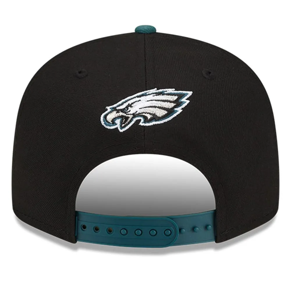 New Era 9FIFTY 2 Two Tone Philadelphia Eagles Snapback Hat Black Midnight Green