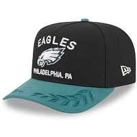 Men's New Era Black/Midnight Green Philadelphia Eagles 2025 NFL Draft 9FIFTY A-Frame Snapback Hat