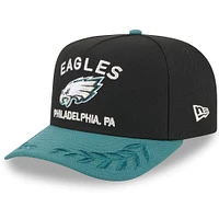 Men's New Era Black/Midnight Green Philadelphia Eagles 2025 NFL Draft 9FIFTY A-Frame Snapback Hat