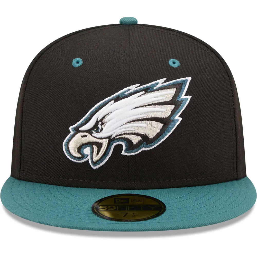 Philadelphia Eagles New Era Lips 59FIFTY Fitted Hat - Midnight Green