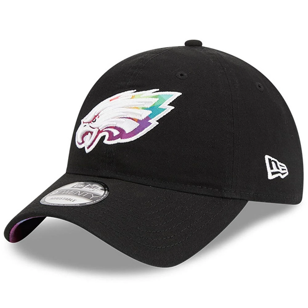 Casquette ajustable NFL Crucial Catch 9TWENTY New Era noire pour hommes des Eagles de Philadelphie 2023