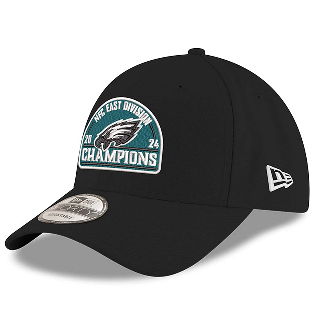 Casquette ajustable 9FORTY pour homme New Era Philadelphia Eagles 2024 NFC East Division Champions noire