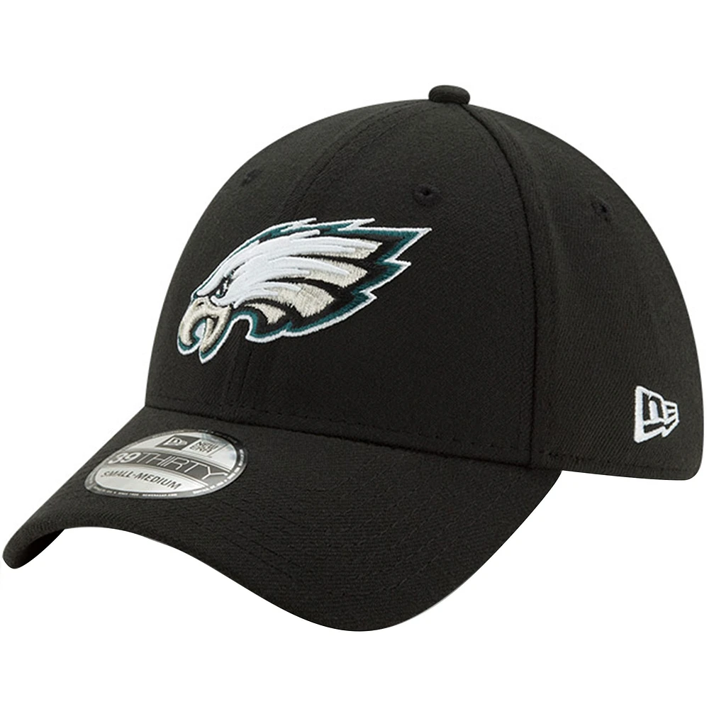 Casquette ajustée 39THIRTY noire des Eagles de Philadelphie New Era pour hommes