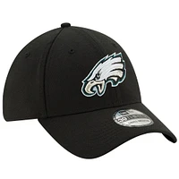 Casquette ajustée 39THIRTY noire des Eagles de Philadelphie New Era pour hommes