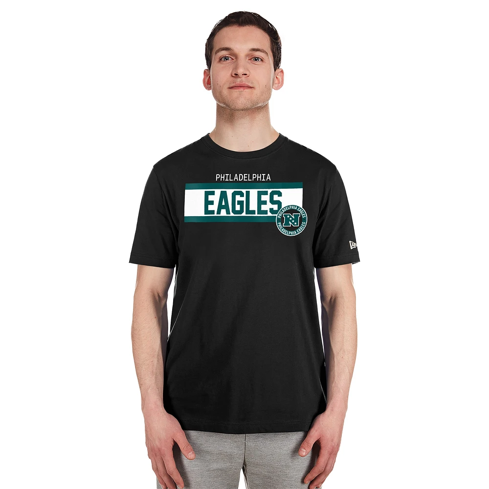 Men's New Era  Black Philadelphia Eagles 3rd Down High Density Print T-Shirt