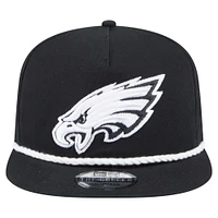 Men's New Era Black Philadelphia Eagles B-Dub Golfer Snapback Hat