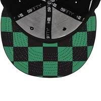 Casquette ajustée 59FIFTY sous-visière à carreaux noire New Era pour hommes des Eagles de Philadelphie