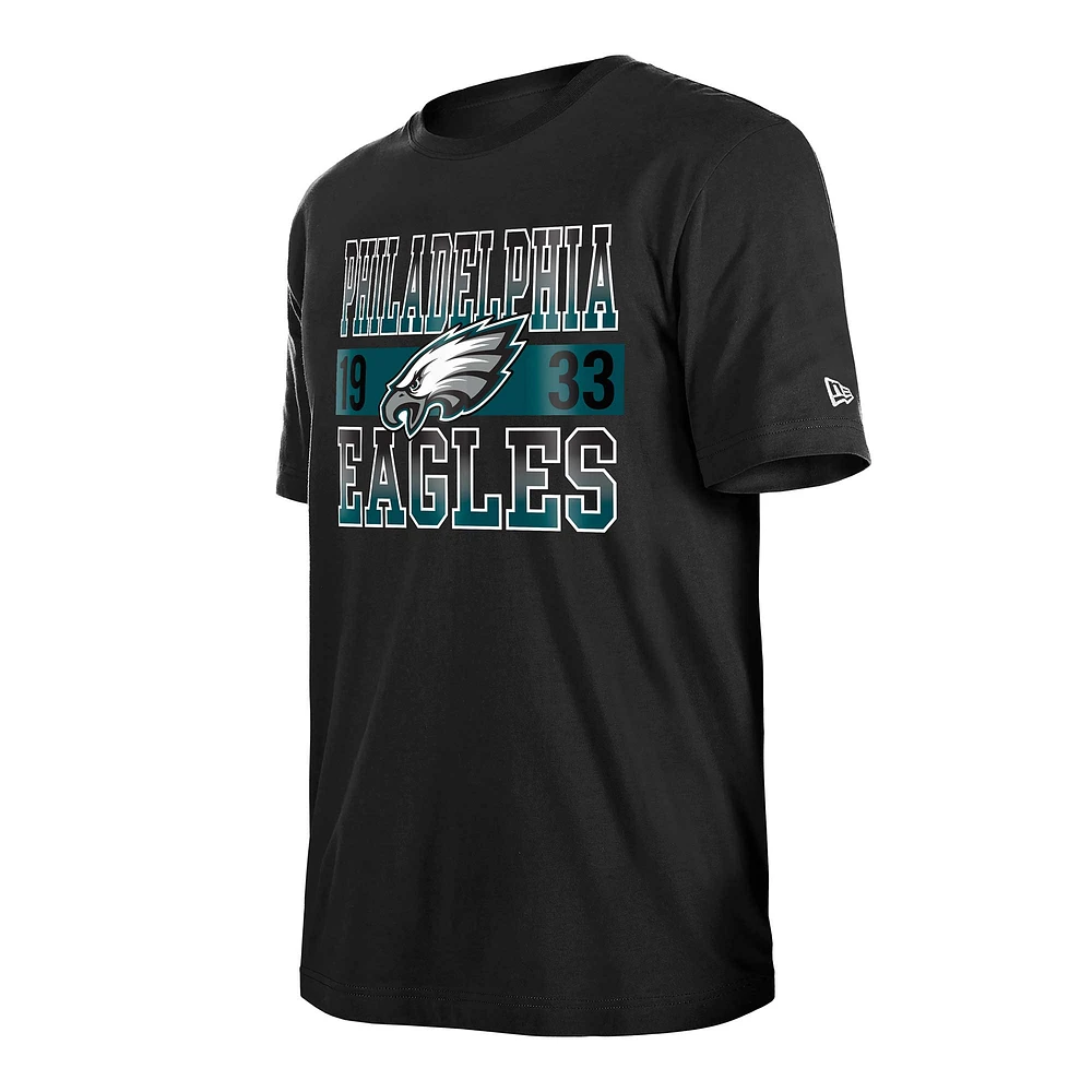 T-shirt noir Philadelphia Eagles City Team New Era pour homme