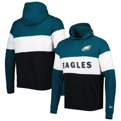 Philadelphia Eagles New Era Colorblock Current Pullover Hoodie - Black