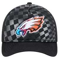 Men's New Era  Black Philadelphia Eagles Gradient 9FORTY Adjustable Hat