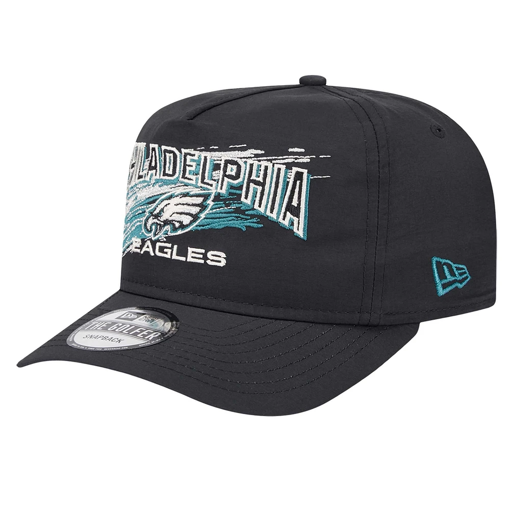 Men's New Era Black Philadelphia Eagles Injection Golfer Adjustable Hat