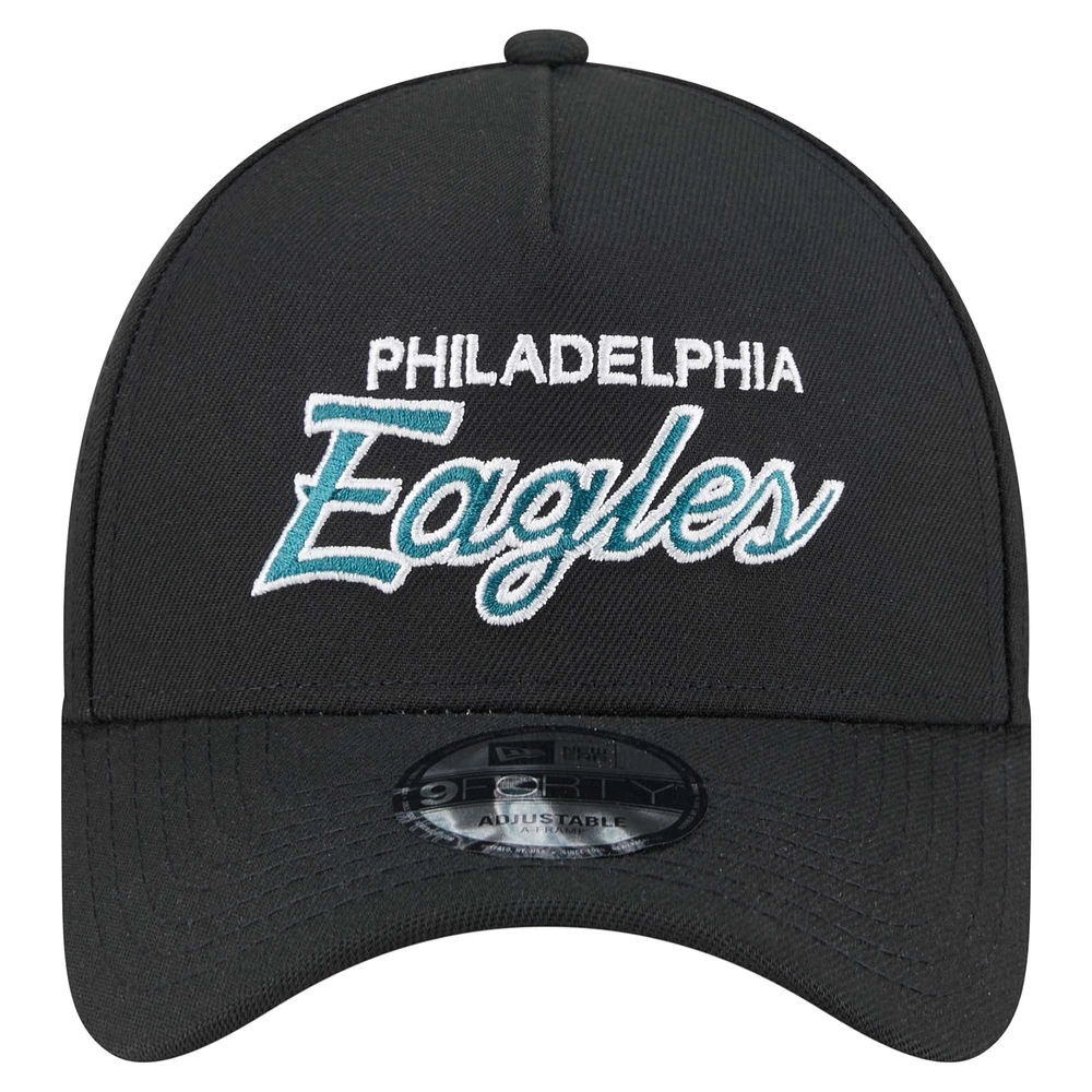 Men's New Era Black Philadelphia Eagles Smith 9FORTY Adjustable hat