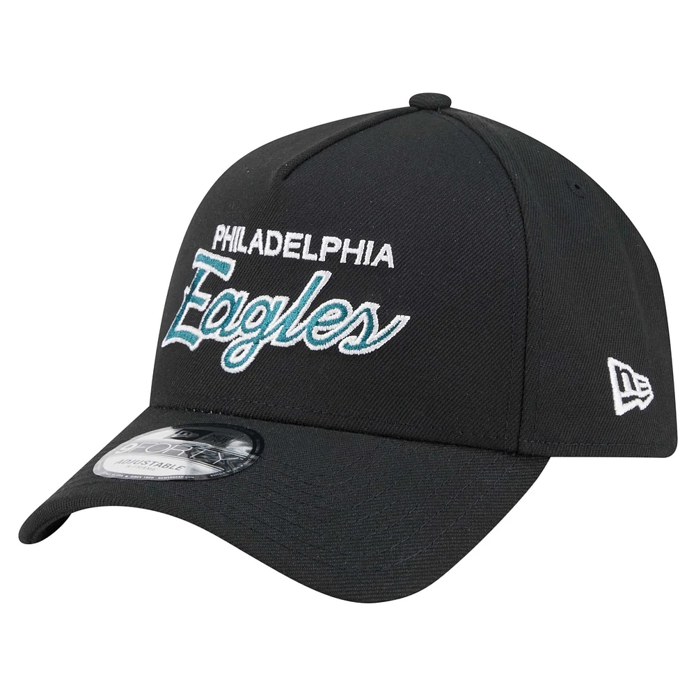 Men's New Era Black Philadelphia Eagles Smith 9FORTY Adjustable hat