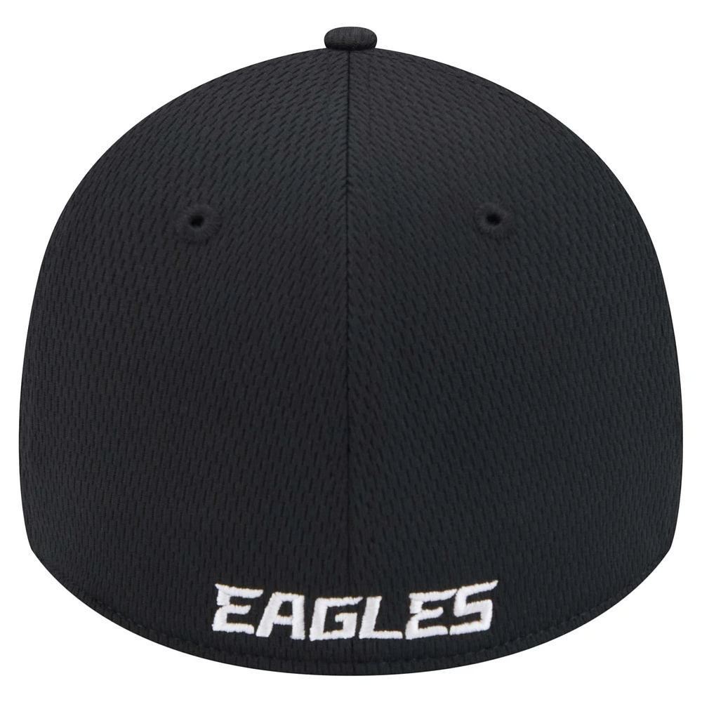 Men's New Era Black Philadelphia Eagles Sport Night Active 39THIRTY Flex Hat