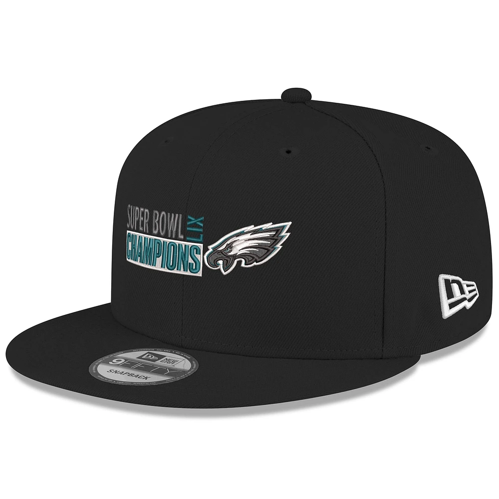 Men's New Era  Black Philadelphia Eagles Super Bowl LIX Champions 9FIFTY Snapback Hat