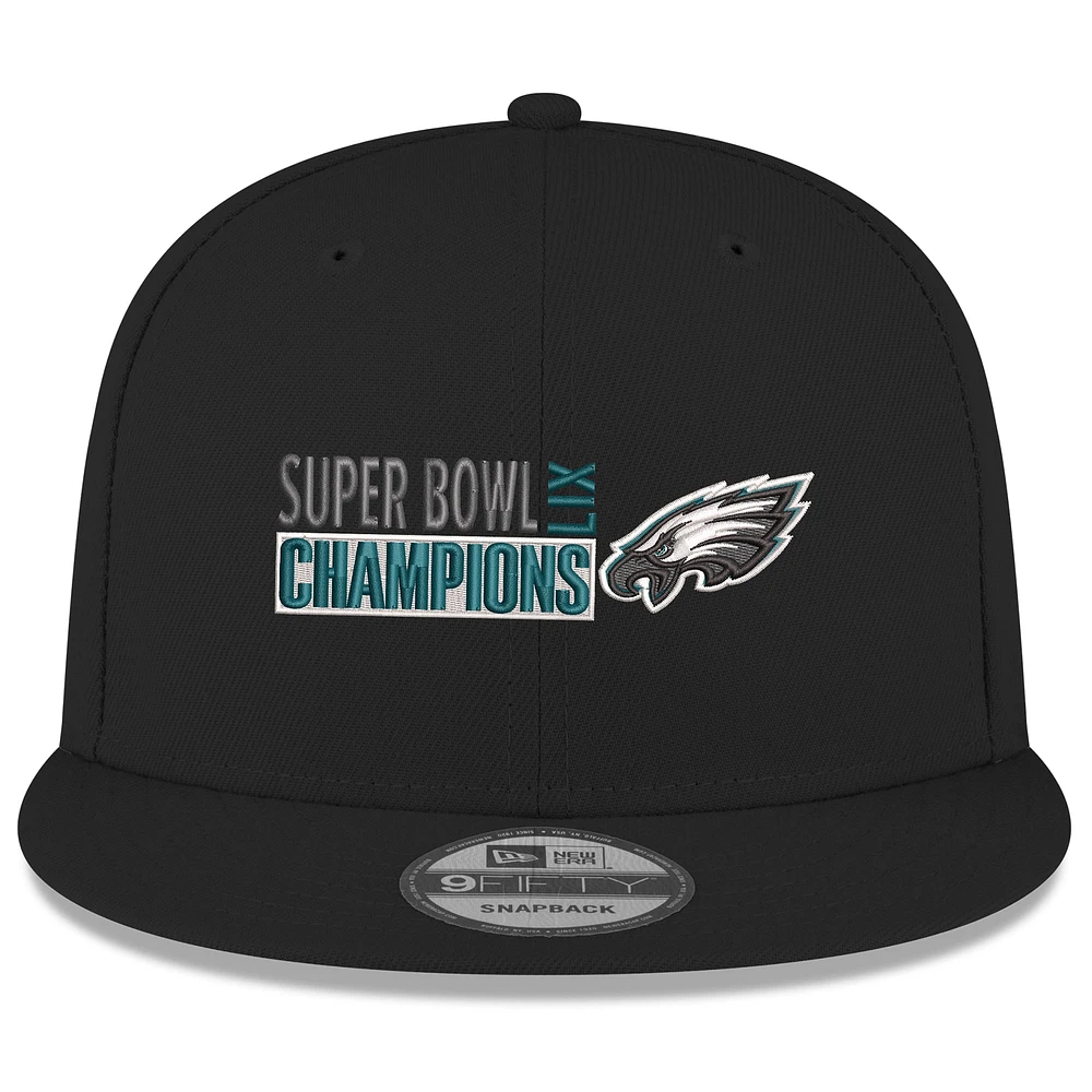 Men's New Era  Black Philadelphia Eagles Super Bowl LIX Champions 9FIFTY Snapback Hat