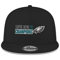 Men's New Era  Black Philadelphia Eagles Super Bowl LIX Champions 9FIFTY Snapback Hat