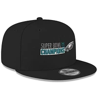 Men's New Era  Black Philadelphia Eagles Super Bowl LIX Champions 9FIFTY Snapback Hat