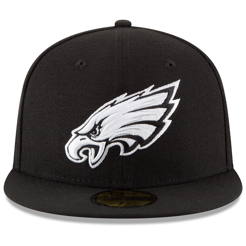 Men's New Era Black Philadelphia Eagles Super Bowl LIX Champions Side Patch 59FIFTY Fitted Hat