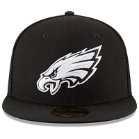 Men's New Era Black Philadelphia Eagles Super Bowl LIX Champions Side Patch 59FIFTY Fitted Hat