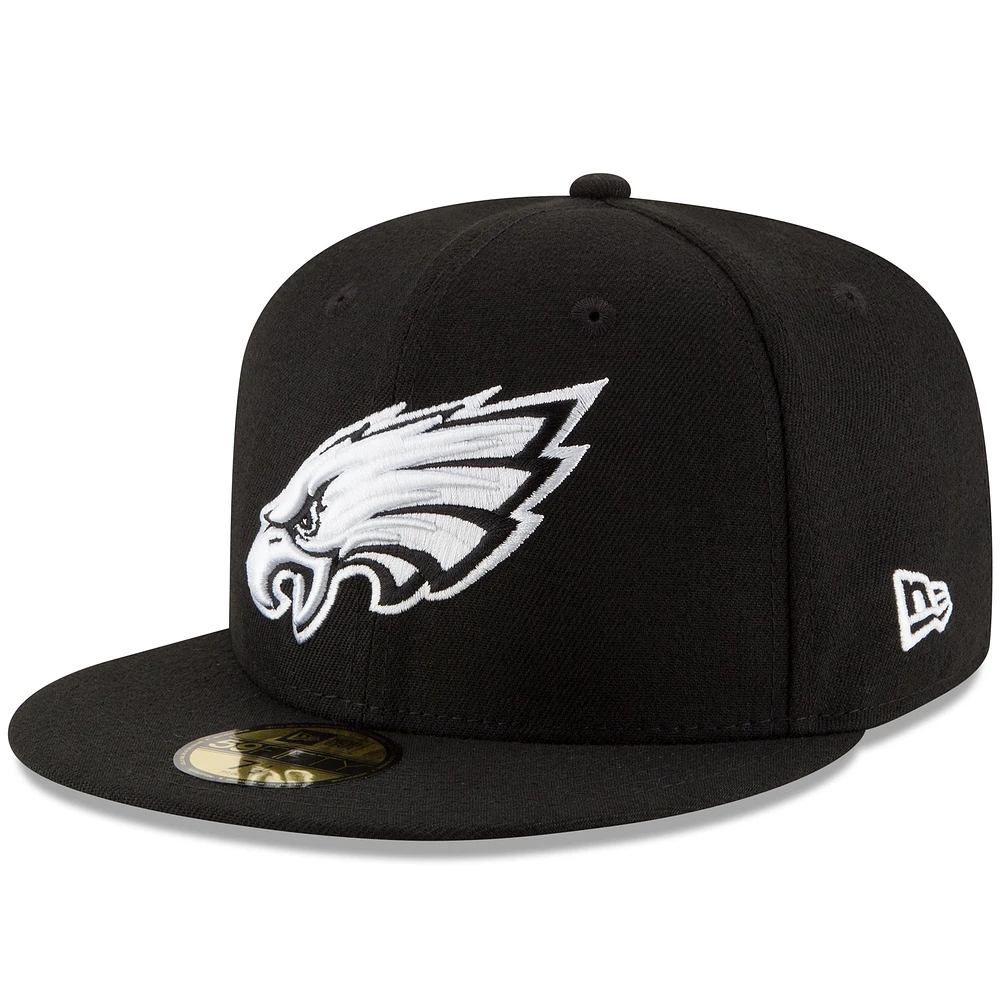 Men's New Era Black Philadelphia Eagles Super Bowl LIX Champions Side Patch 59FIFTY Fitted Hat