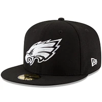 Men's New Era Black Philadelphia Eagles Super Bowl LIX Champions Side Patch 59FIFTY Fitted Hat
