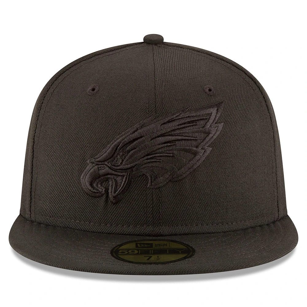 Men's New Era  Black Philadelphia Eagles Super Bowl LIX Champions Tonal Side Patch 59FIFTY Fitted Hat
