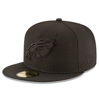 Men's New Era  Black Philadelphia Eagles Super Bowl LIX Champions Tonal Side Patch 59FIFTY Fitted Hat