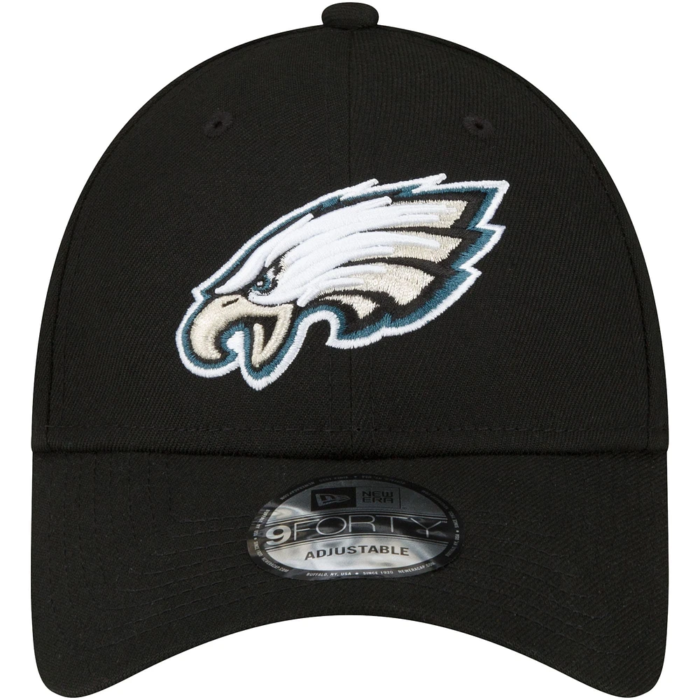 Men's New Era Black Philadelphia Eagles The League 9FORTY Adjustable Hat