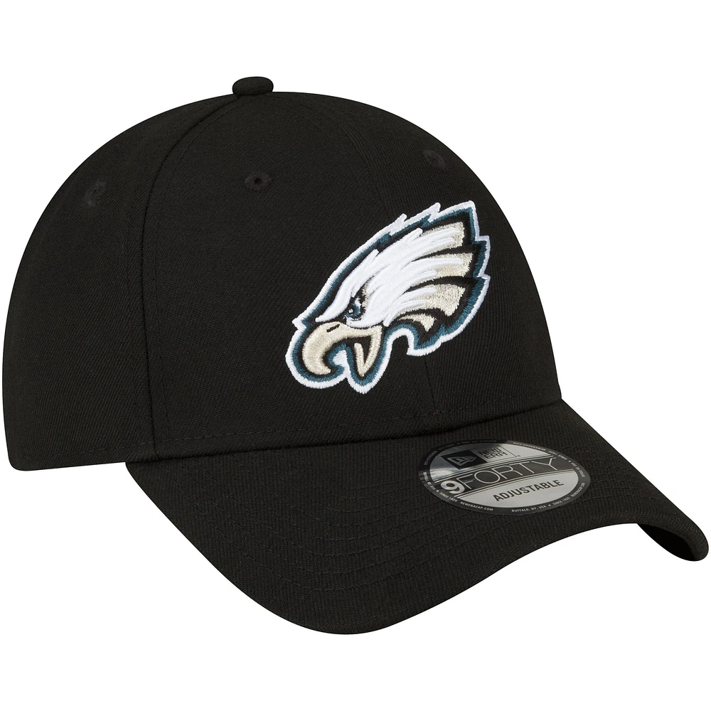 Men's New Era Black Philadelphia Eagles The League 9FORTY Adjustable Hat