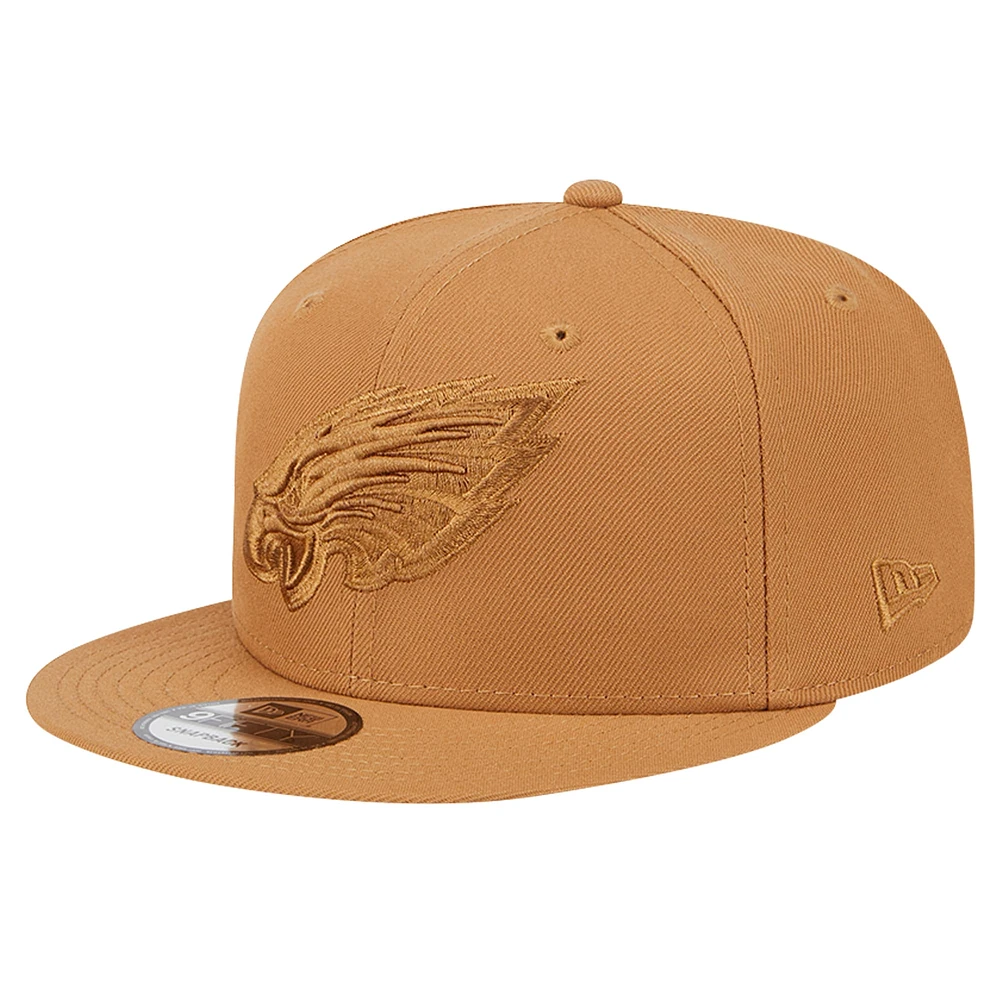 Men's New Era Brown Philadelphia Eagles Color Pack 9FIFTY Snapback Hat