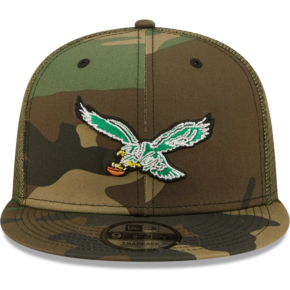 Philadelphia Eagles New Era Youth Main Trucker 9FIFTY Snapback Hat - Camo