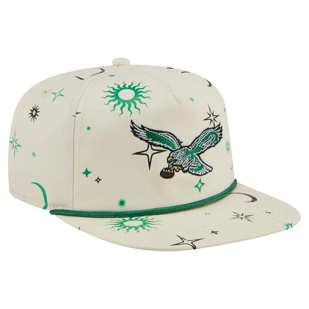 Men's New Era Cream Philadelphia Eagles Celestial Golfer Adjustable Hat