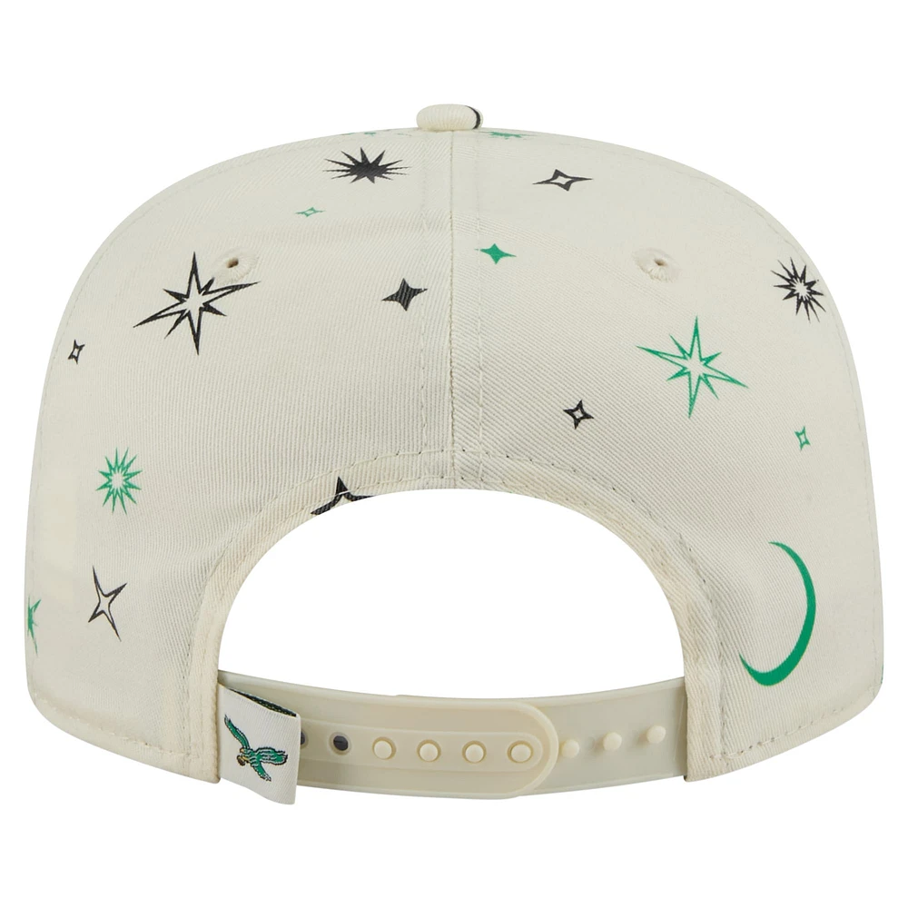Men's New Era Cream Philadelphia Eagles Celestial Golfer Adjustable Hat