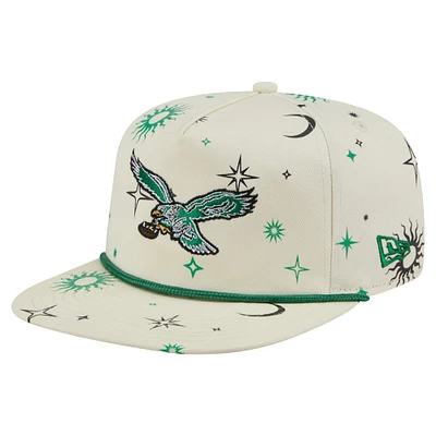 Men's New Era Cream Philadelphia Eagles Celestial Golfer Adjustable Hat