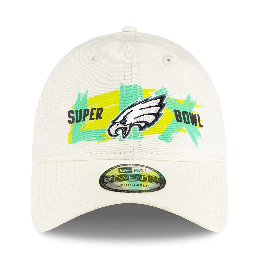 Men's New Era Cream Philadelphia Eagles Super Bowl LIX 9TWENTY Adjustable Hat