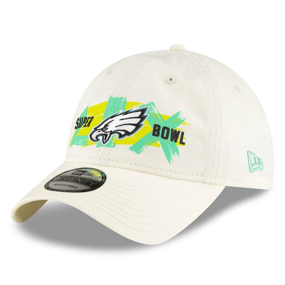 Men's New Era Cream Philadelphia Eagles Super Bowl LIX 9TWENTY Adjustable Hat