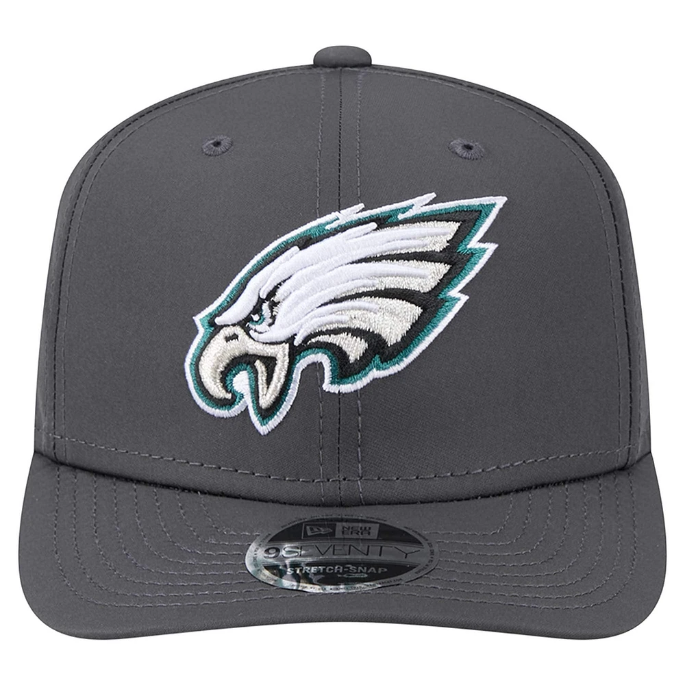 Casquette extensible à bouton-pression 9SEVENTY Graphite Philadelphia Eagles New Era pour homme