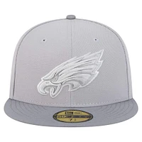 Men's New Era Gray/Graphite Philadelphia Eagles Iron Cloud 59FIFTY Fitted Hat