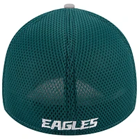 Casquette flexible 39THIRTY Pipe des Philadelphia Eagles New Era pour hommes, gris/vert minuit