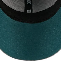 Casquette flexible 39THIRTY Pipe des Philadelphia Eagles New Era pour hommes, gris/vert minuit