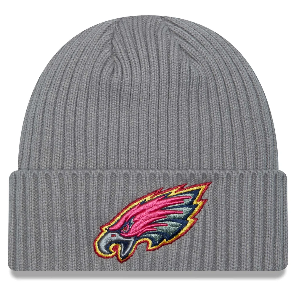 Men's New Era Gray Philadelphia Eagles Color Pack Cuffed Knit Hat